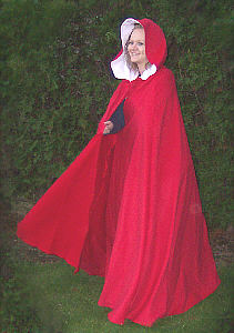 A stunning red cloak with lined hood